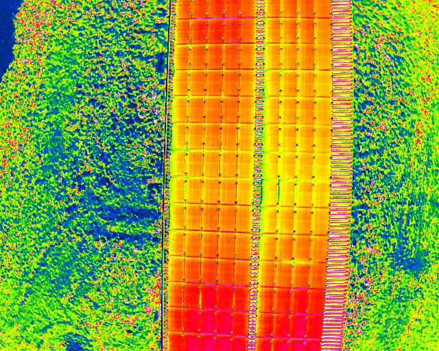 Vue thermique de panneaux solaires après nettoyage en Nouvelle-Aquitaine