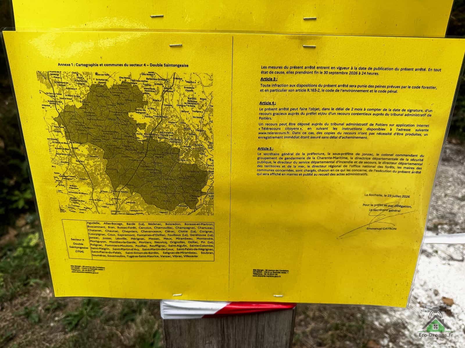 Annexe cartographique de l'arr&ecirc;t&eacute; pr&eacute;fectoral : secteur 4, la Double saintongeaise